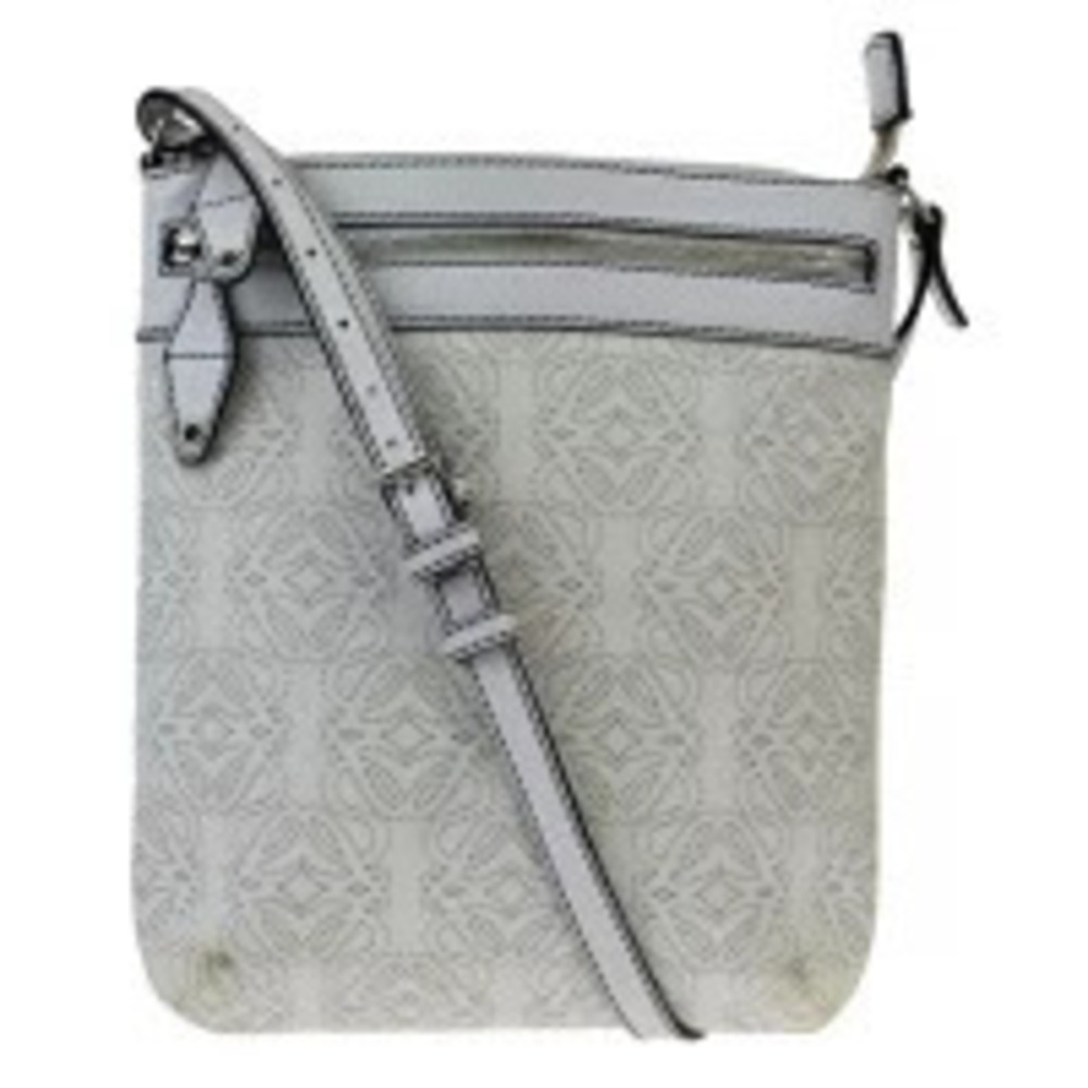 Loewe Anagram Shoulder Bag white canvas anagram pattern leather